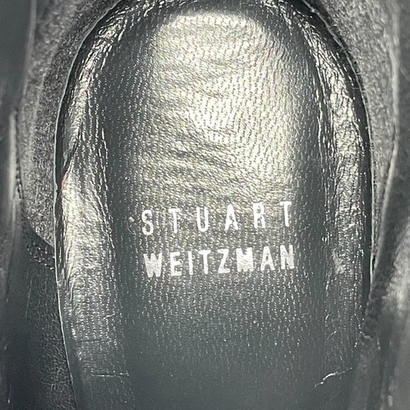 Stuart Weitzman Womens Black & Gray Suede Leather Zip Heel Booties Size 6.5 - Picture 9 of 13